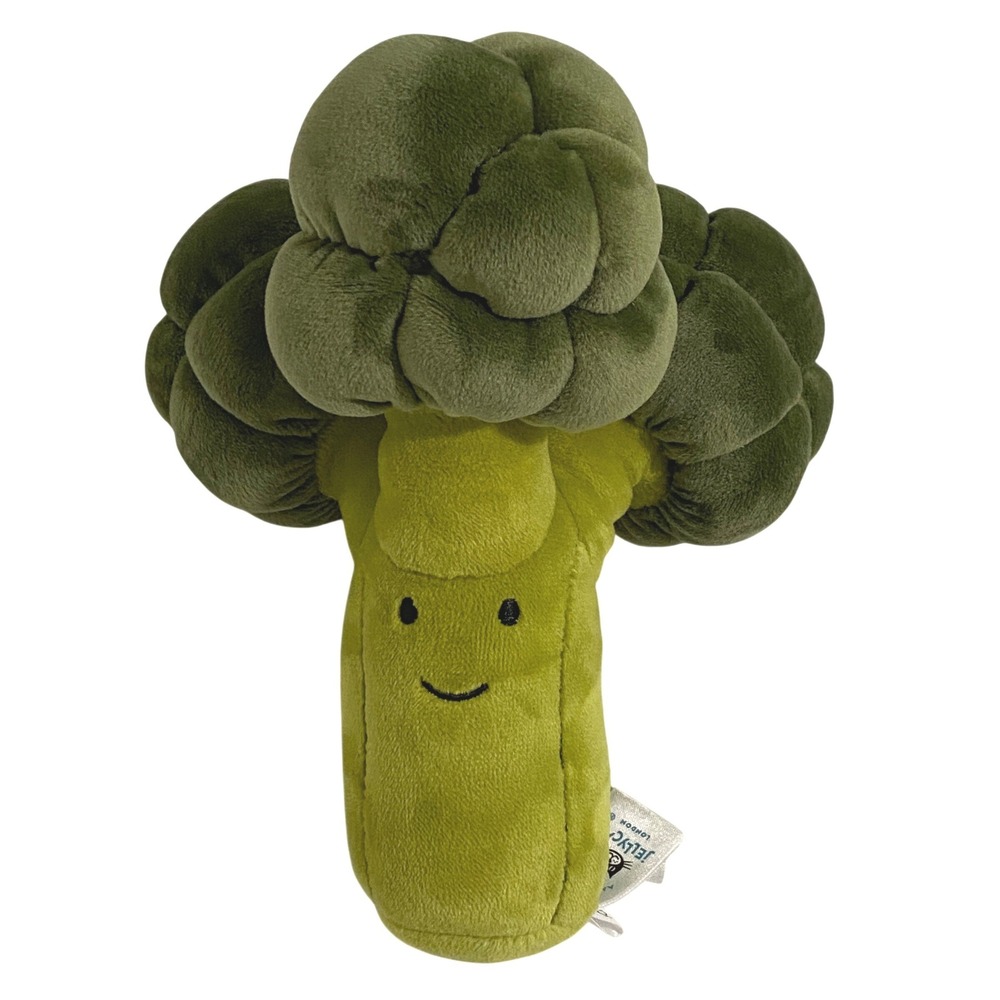 Jellycat Vivacious Vegetable Broccoli Plush Stuffed Toy 6" Green Smiling Retired